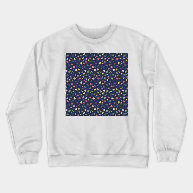 Funky Floral Dark Crewneck Sweatshirt by sixhours